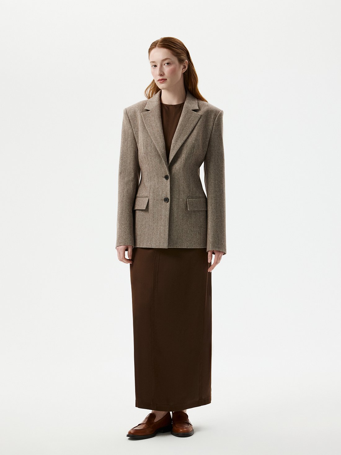 Жакет из твида «в елочку»: фото №1