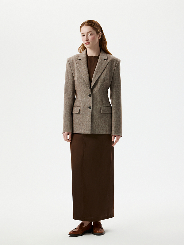 Жакет из твида «в елочку»