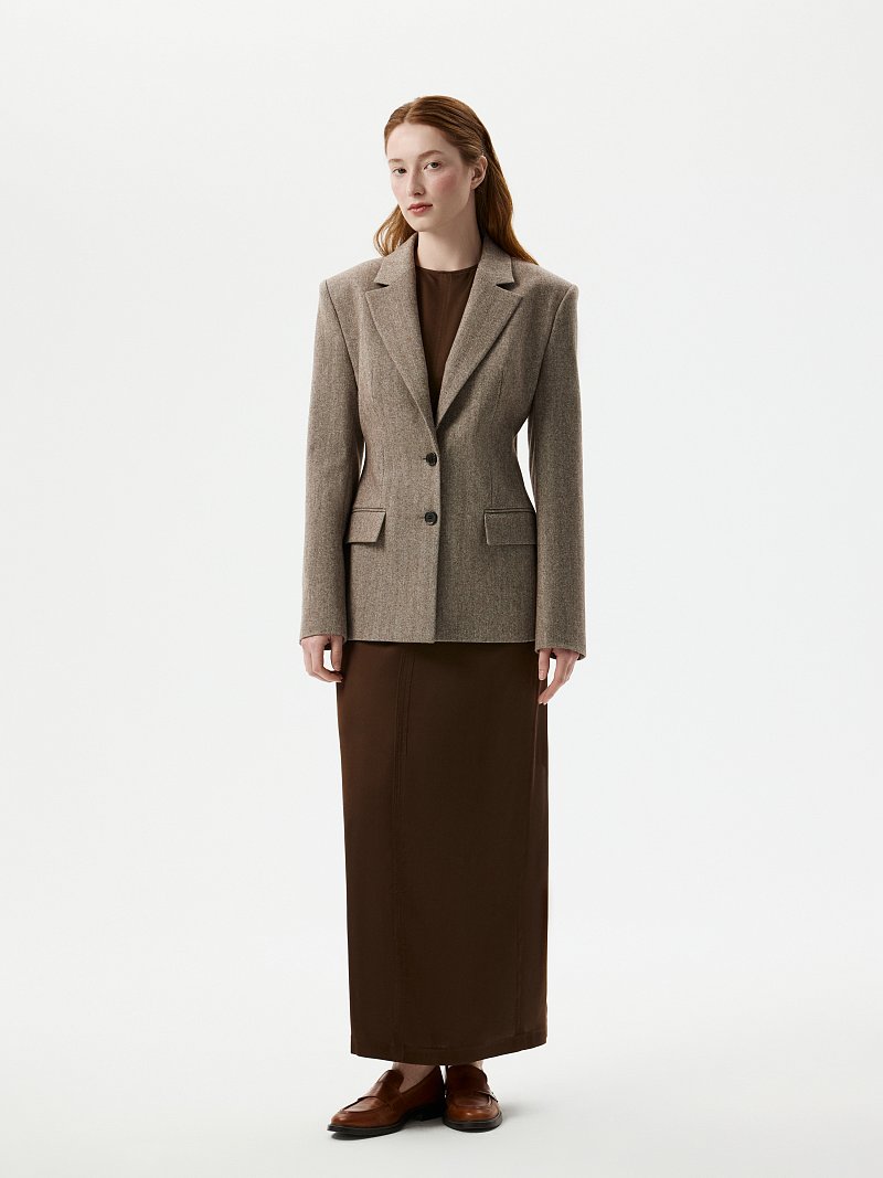 Жакет из твида «в елочку»