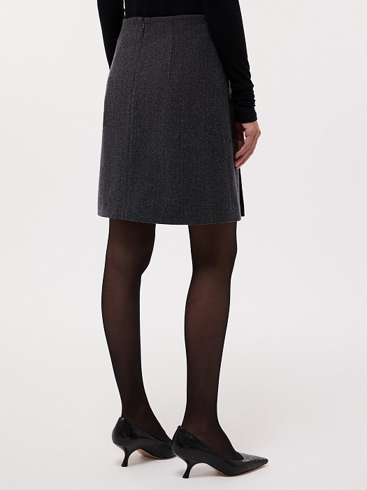 Мини-юбка из шерстяного драпа: фото №5
