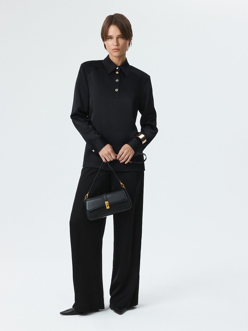 Атласная блуза-поло (Р158)