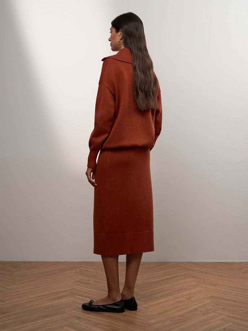 Юбка-миди из вязаного трикотажа