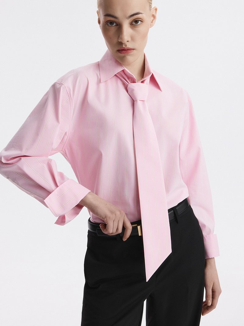 Рубашка из хлопка с галстуком