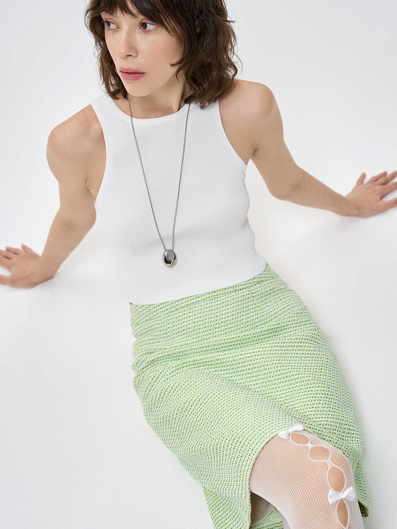 Прямая юбка из твида