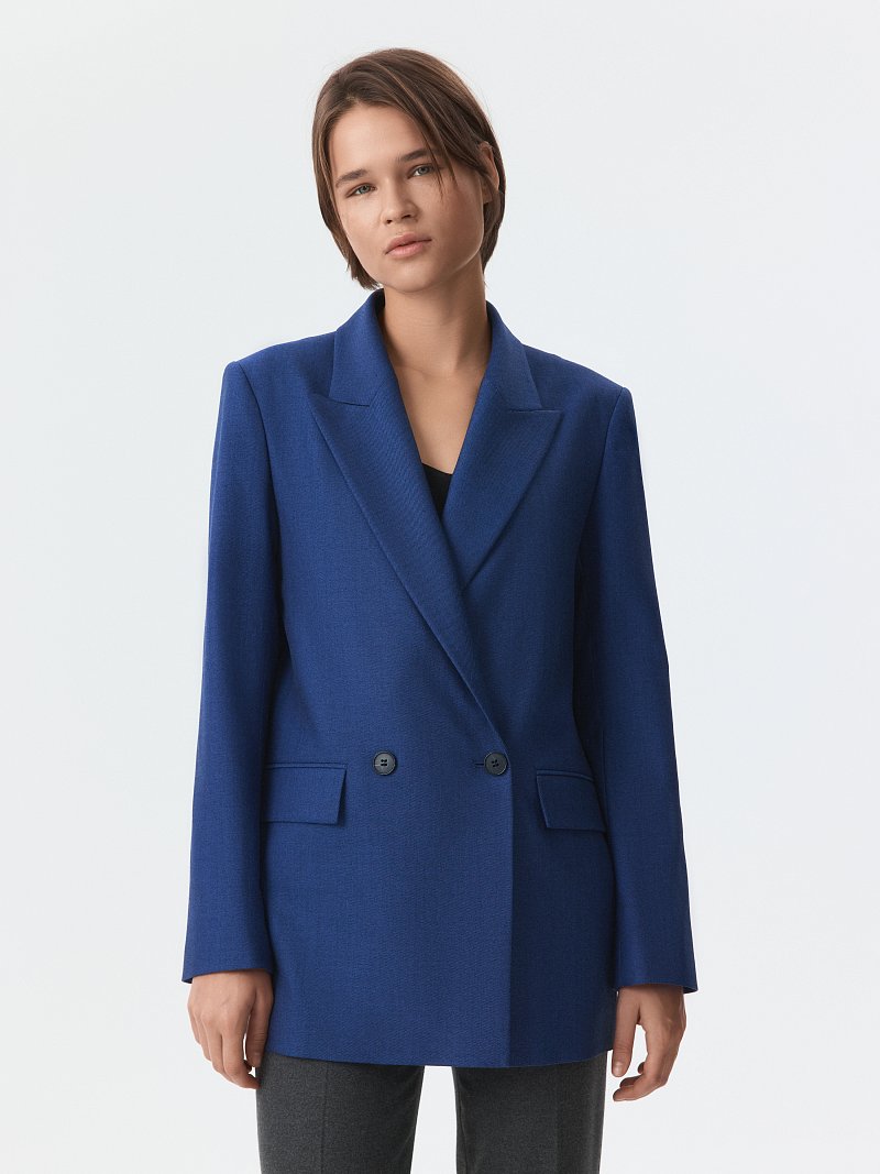 Двубортный удлиненный жакет