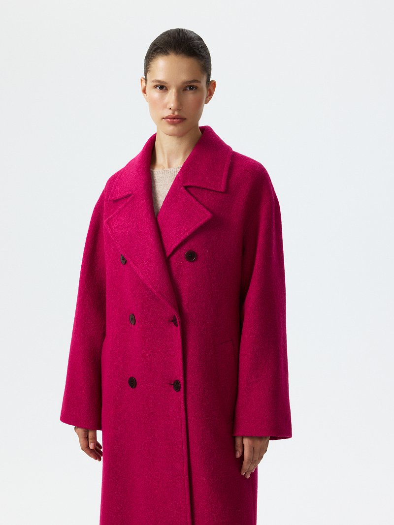 Пальто из букле с шерстью