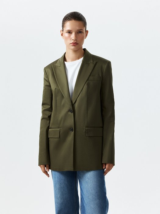 Прямой жакет из хлопка: фото №4