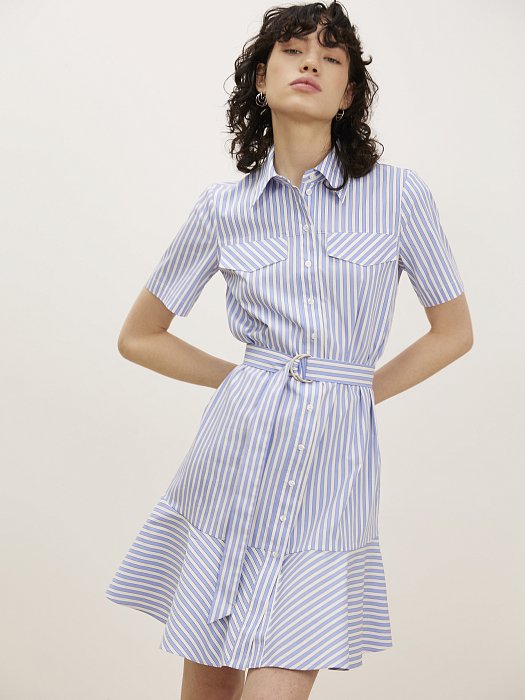 Платье-рубашка в полоску: фото №3