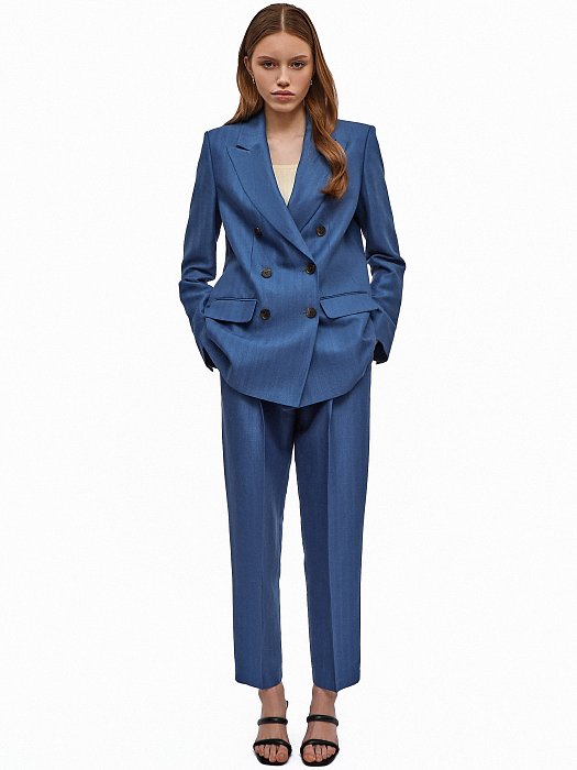 Прямой двубортный жакет : фото №3