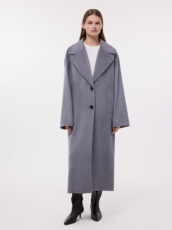 Пальто оверсайз с шерстью