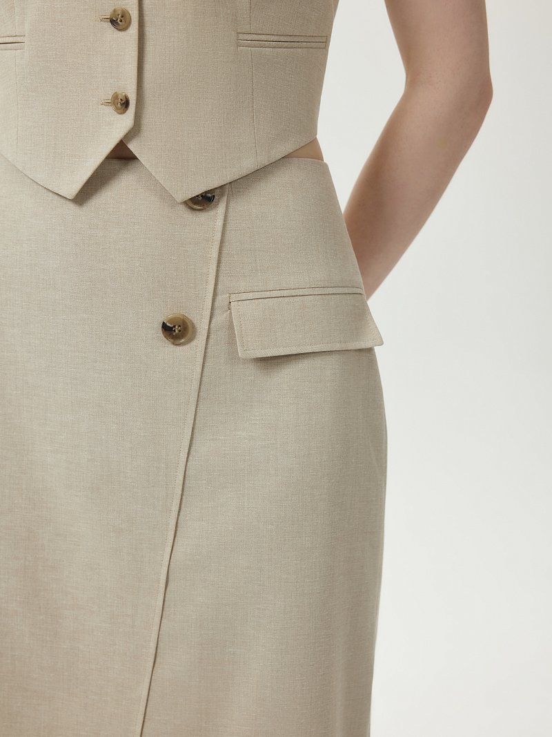 Юбка-миди с разрезом