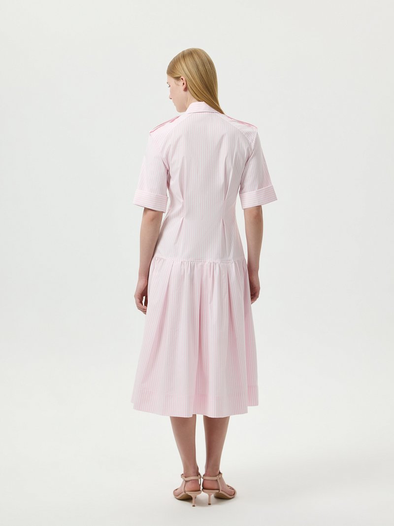 Платье-миди из хлопка в полоску
