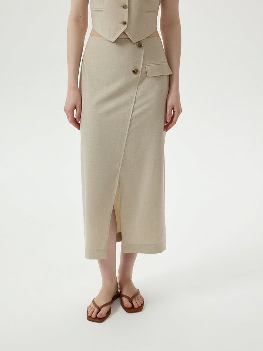 Юбка-миди с разрезом: фото №2