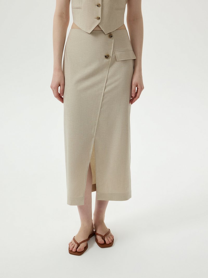 Юбка-миди с разрезом