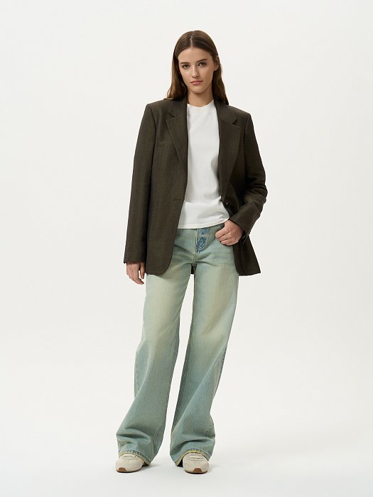 Прямой жакет изо льна: фото №5