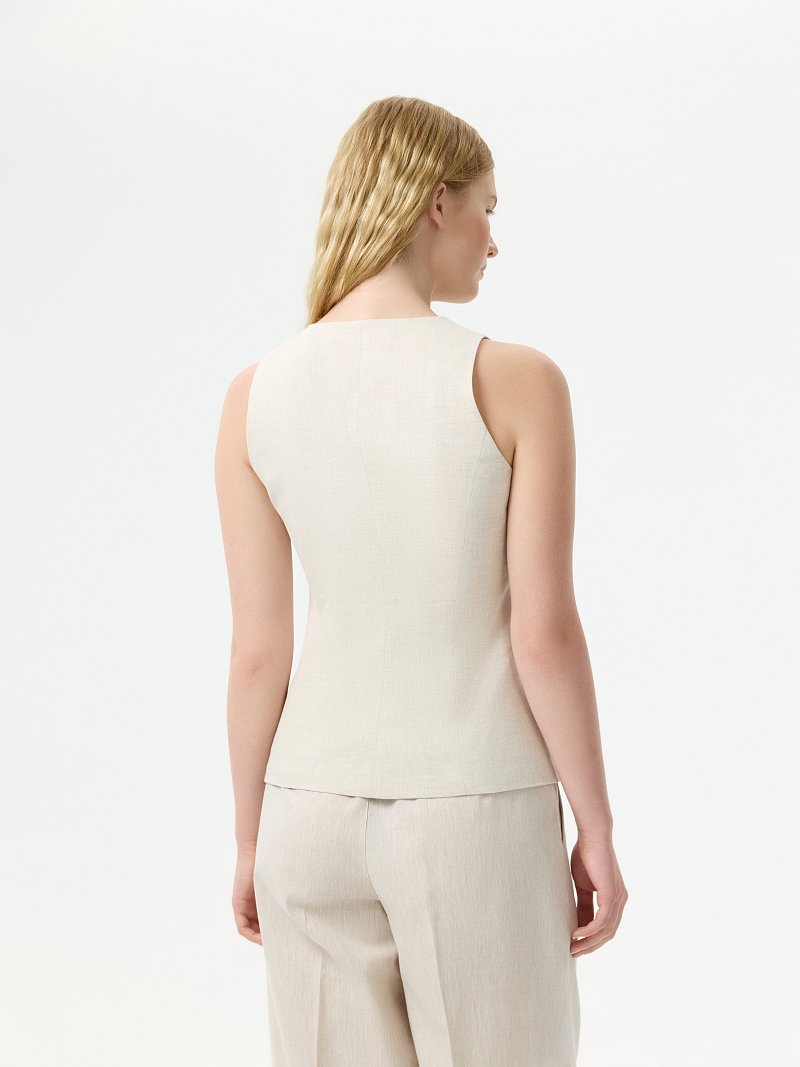 Жилет из хлопка и льна