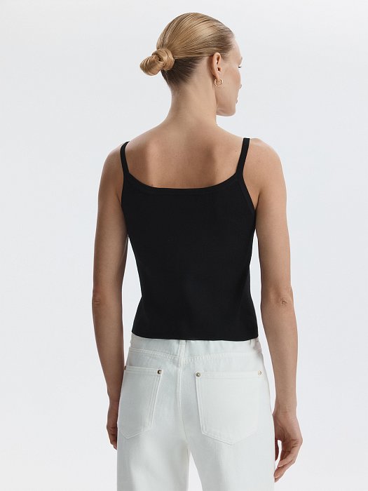 Вязаный топ на бретелях: фото №5