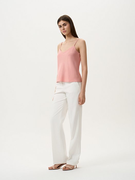 Атласный топ на бретелях: фото №2