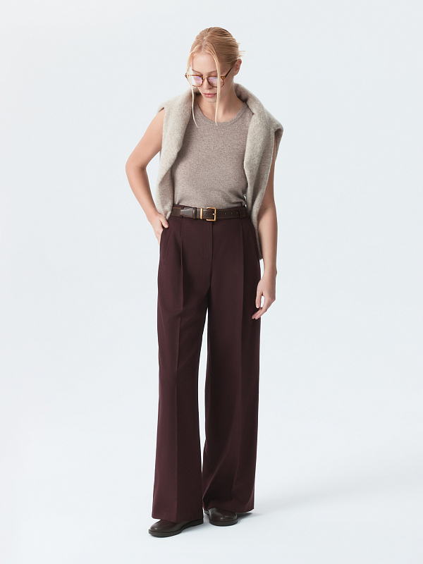 Широкие брюки из фланели