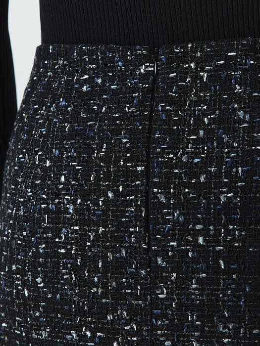 Твидовая мини-юбка с бахромой: фото №4