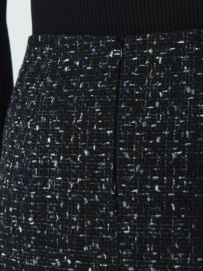 Твидовая мини-юбка с бахромой