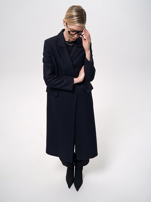 Удлиненное пальто из шерсти (Р158): фото №2
