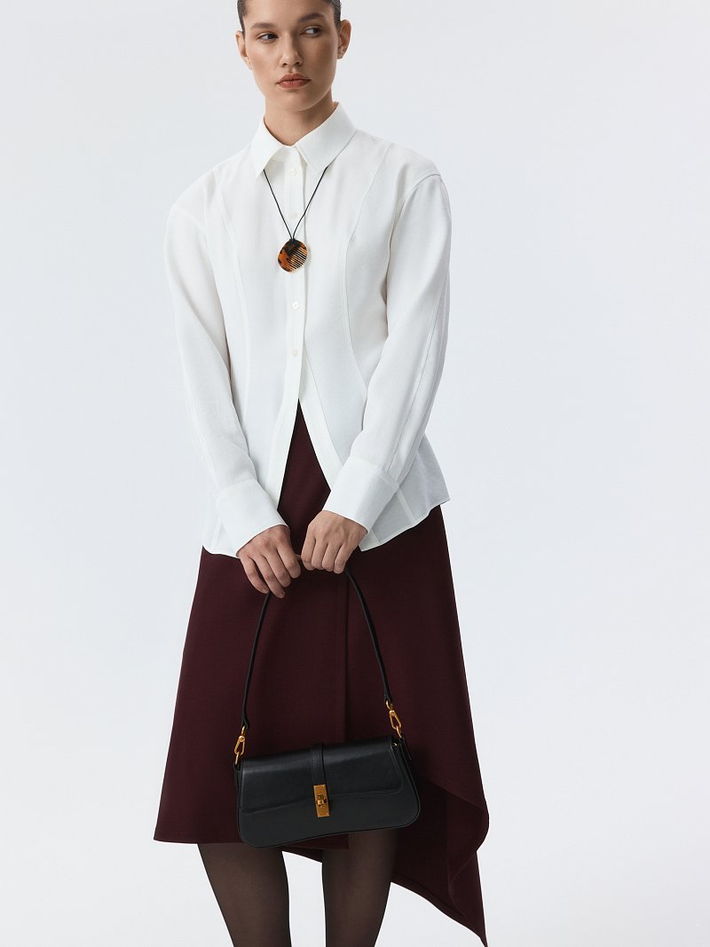 Приталенная рубашка из вискозы (Р158)