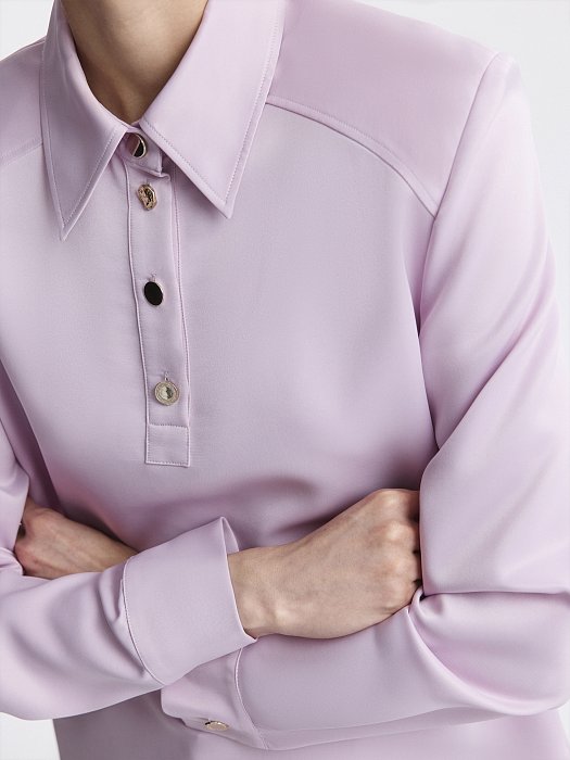 Атласная блуза-поло (Р158): фото №5