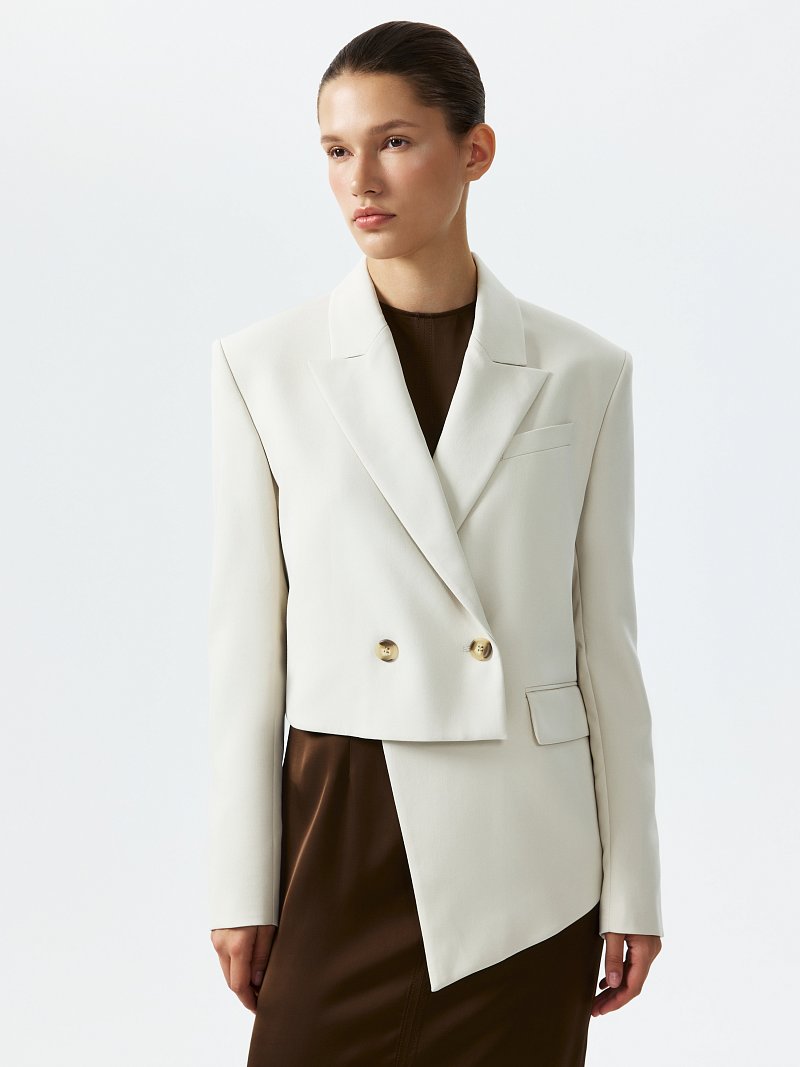 Укороченный асимметричный жакет