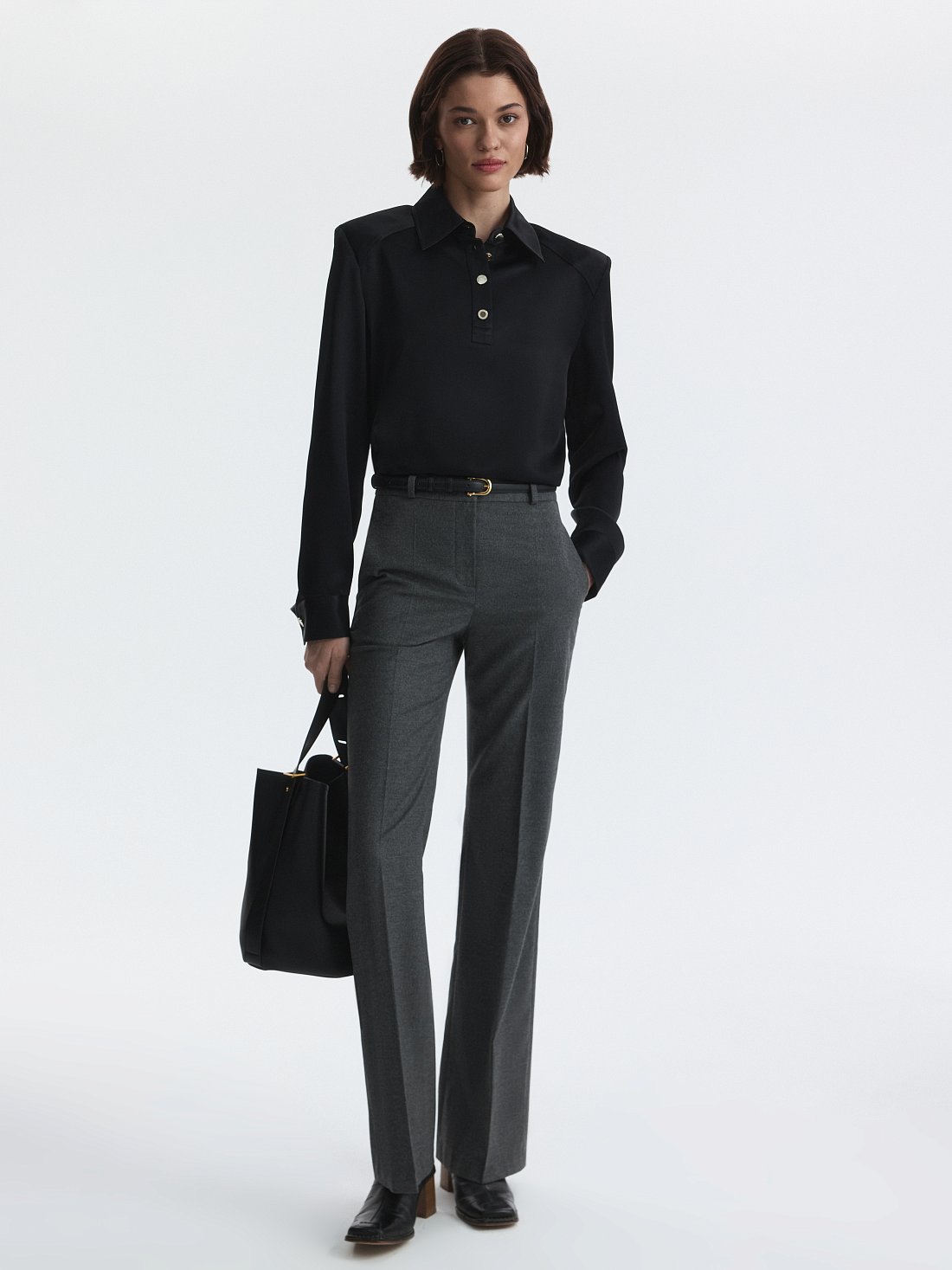 Расклешенные брюки из фланели: фото №1