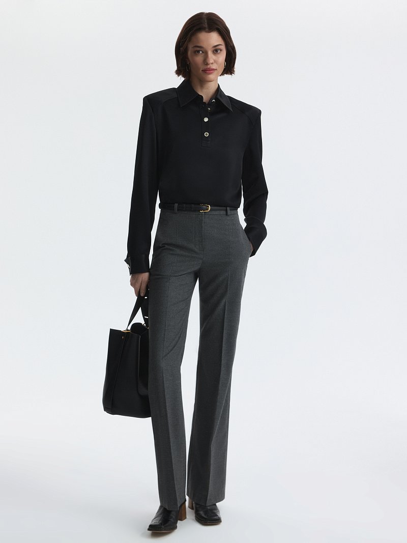 Расклешенные брюки из фланели