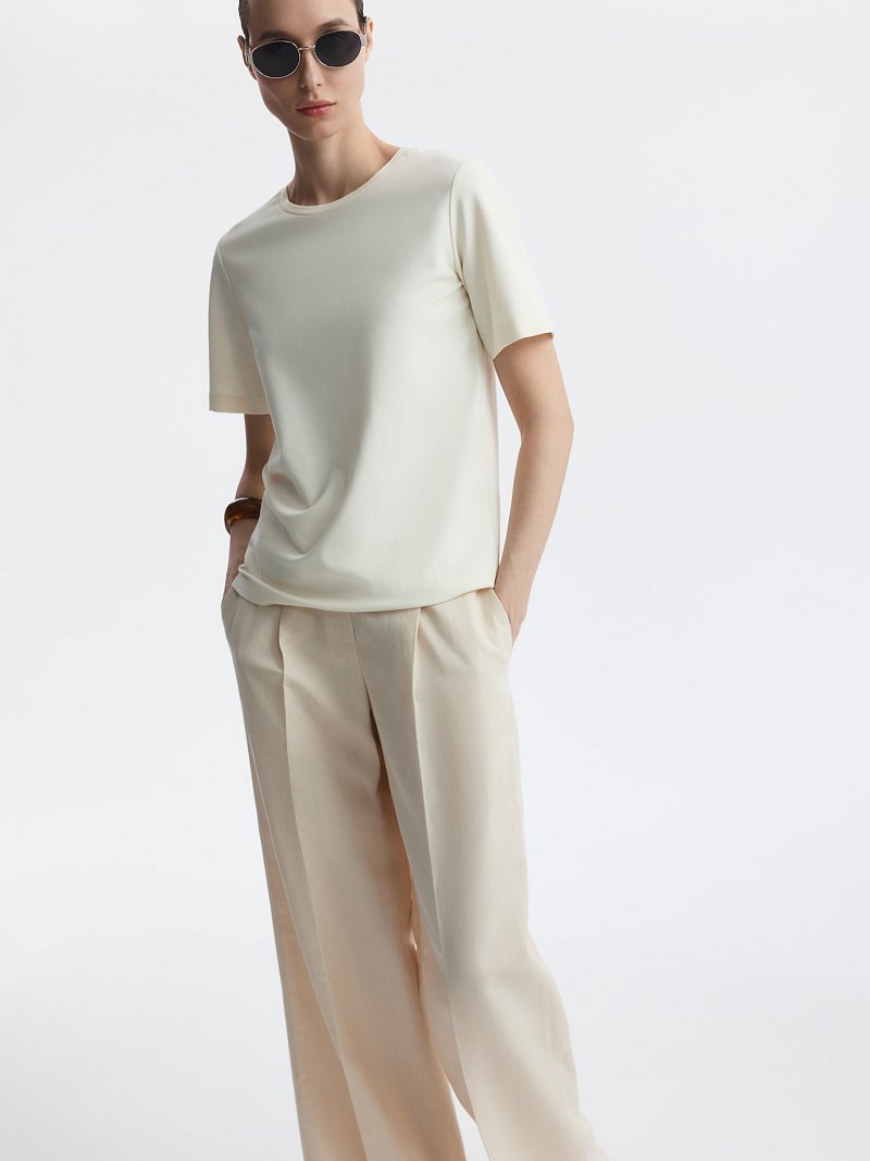 Брюки из хлопка и льна