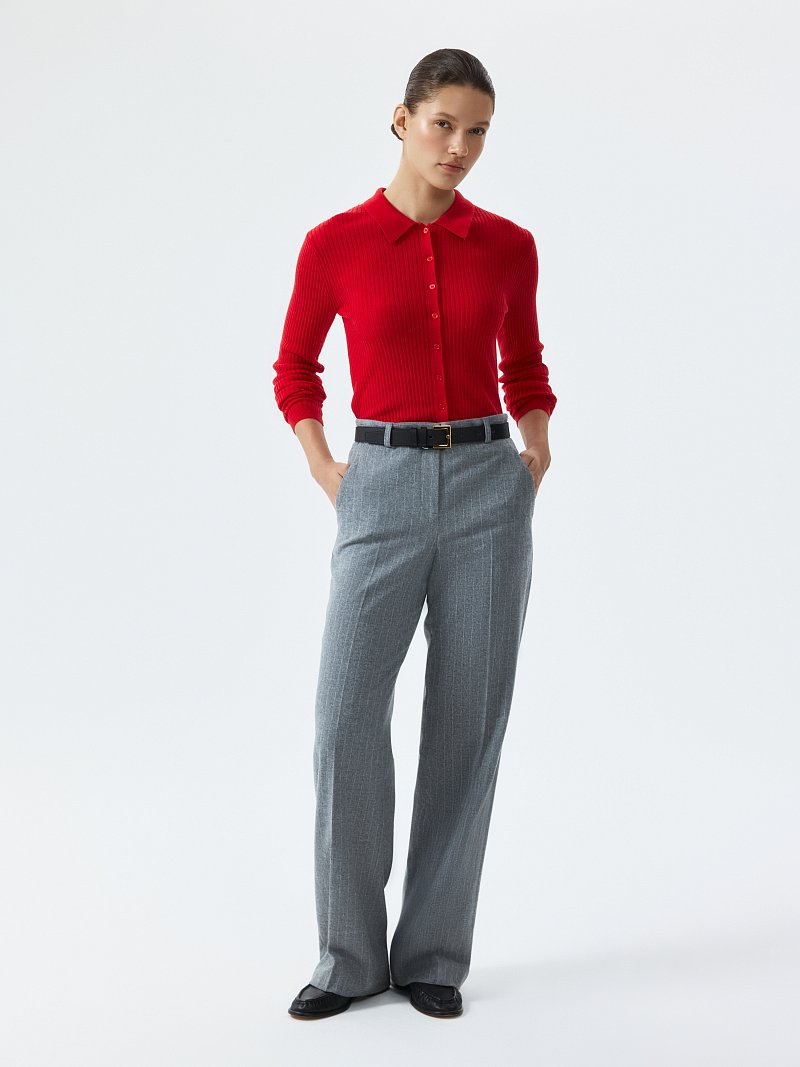 Брюки из фланели в полоску