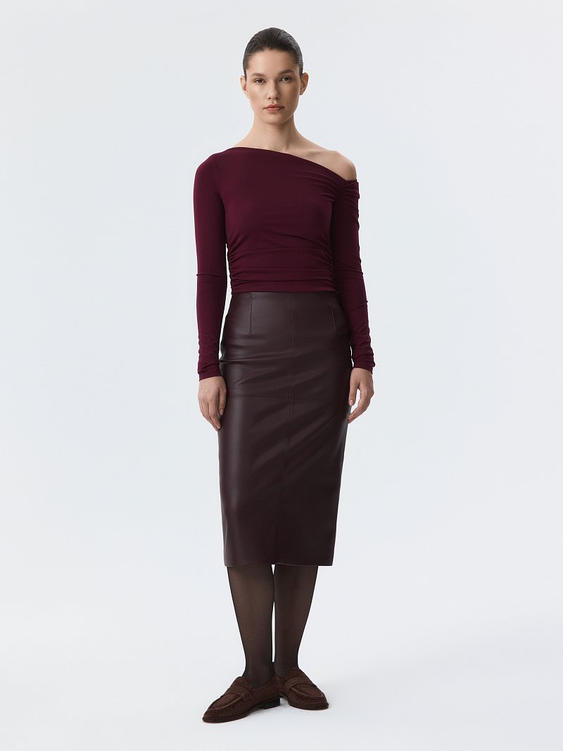 Юбка-карандаш из экокожи 