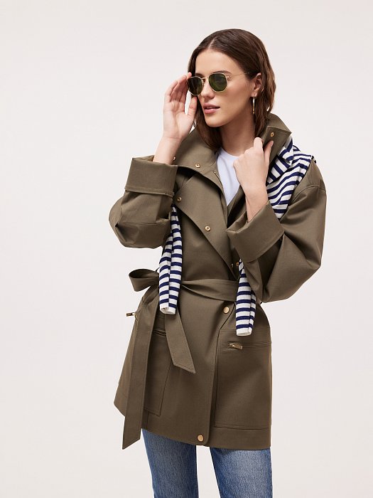 Плащ оверсайз из хлопка: фото №3