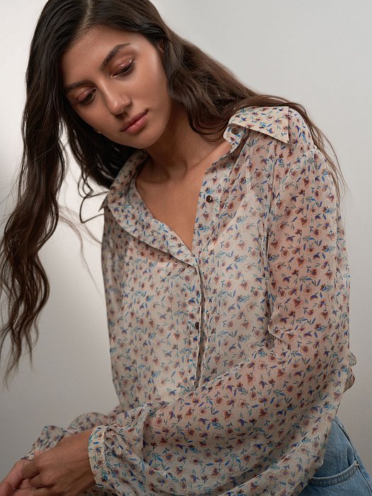 Блуза из шифона с принтом: фото №4