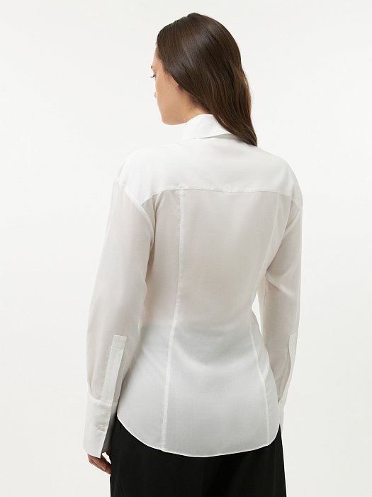 Приталенная рубашка со шнуровкой: фото №4