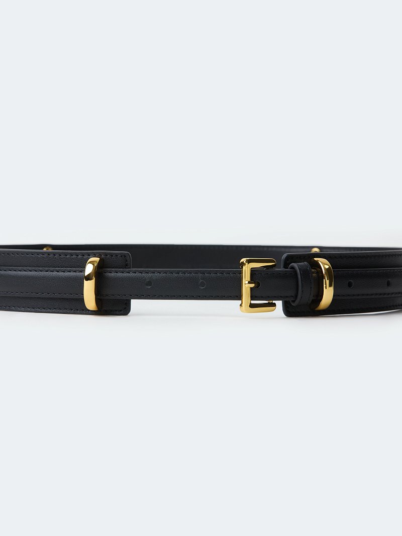 Двойной ремень из натуральной кожи