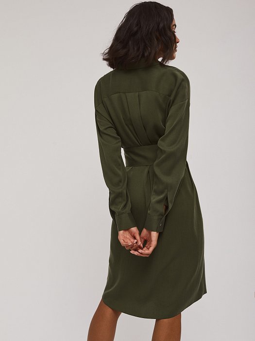 Платье-рубашка цвета хаки
: фото №3