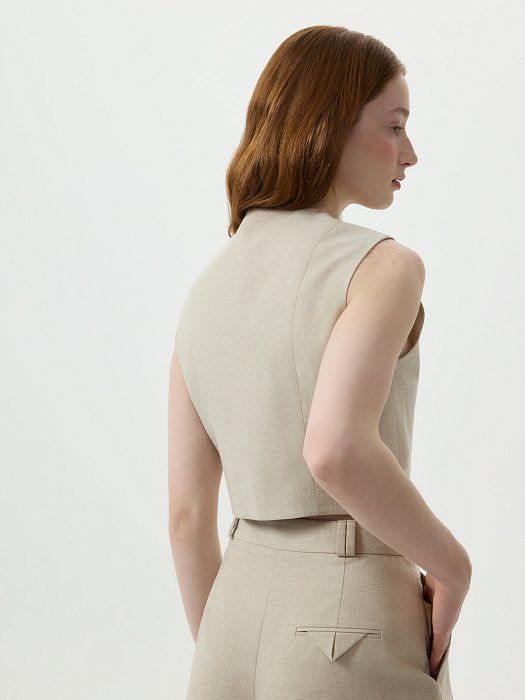 Костюмный жилет со льном: фото №4