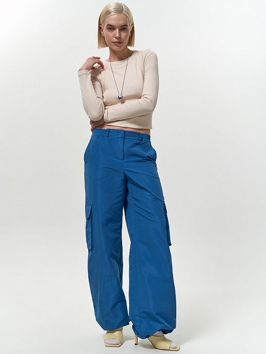 Брюки-карго из плащевой ткани: фото №3
