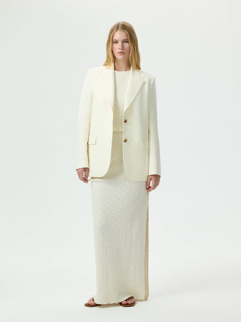 Прямой жакет из смесового льна