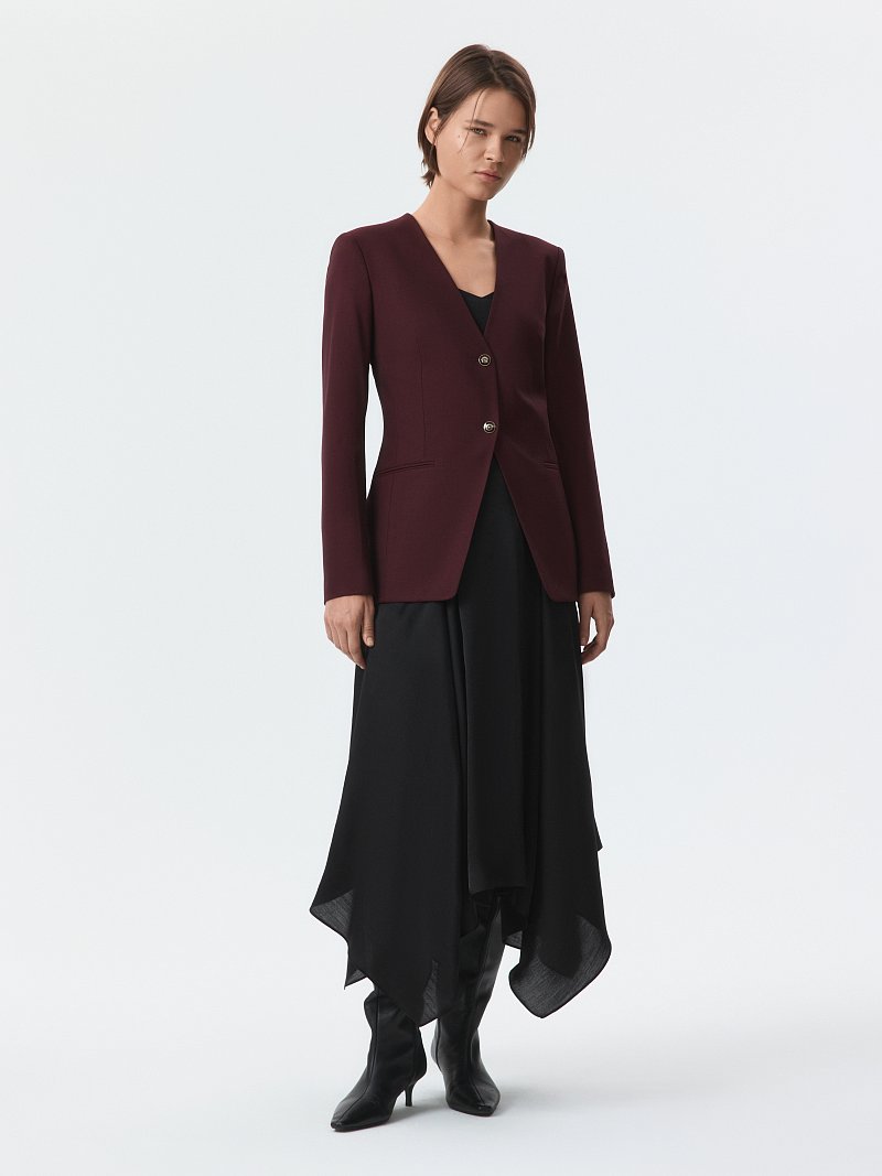 Приталенный жакет с шерстью