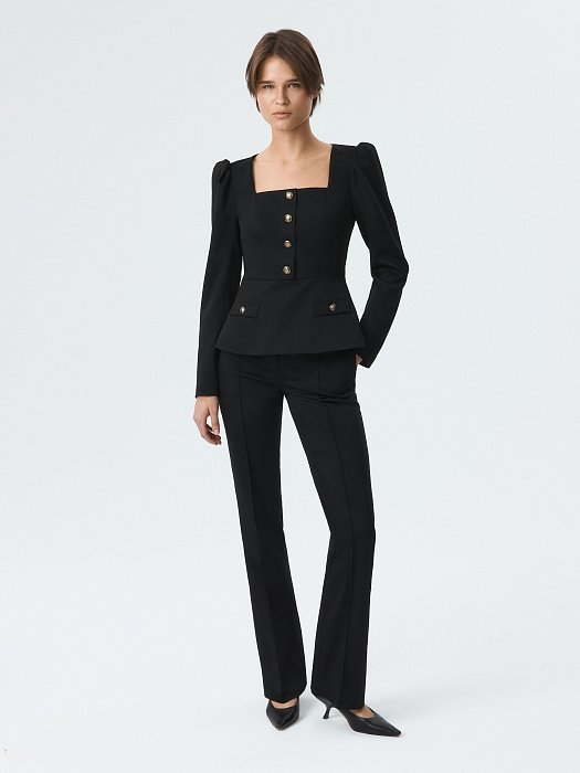 Приталенный жакет на молнии (Р158): фото №7