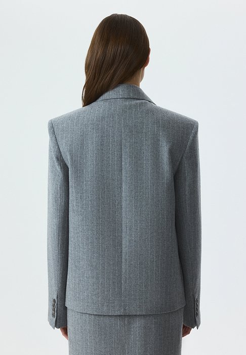 Жакет из фланели в полоску (Р158): фото №6