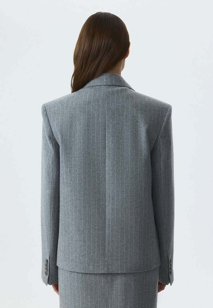 Жакет из фланели в полоску (Р158)