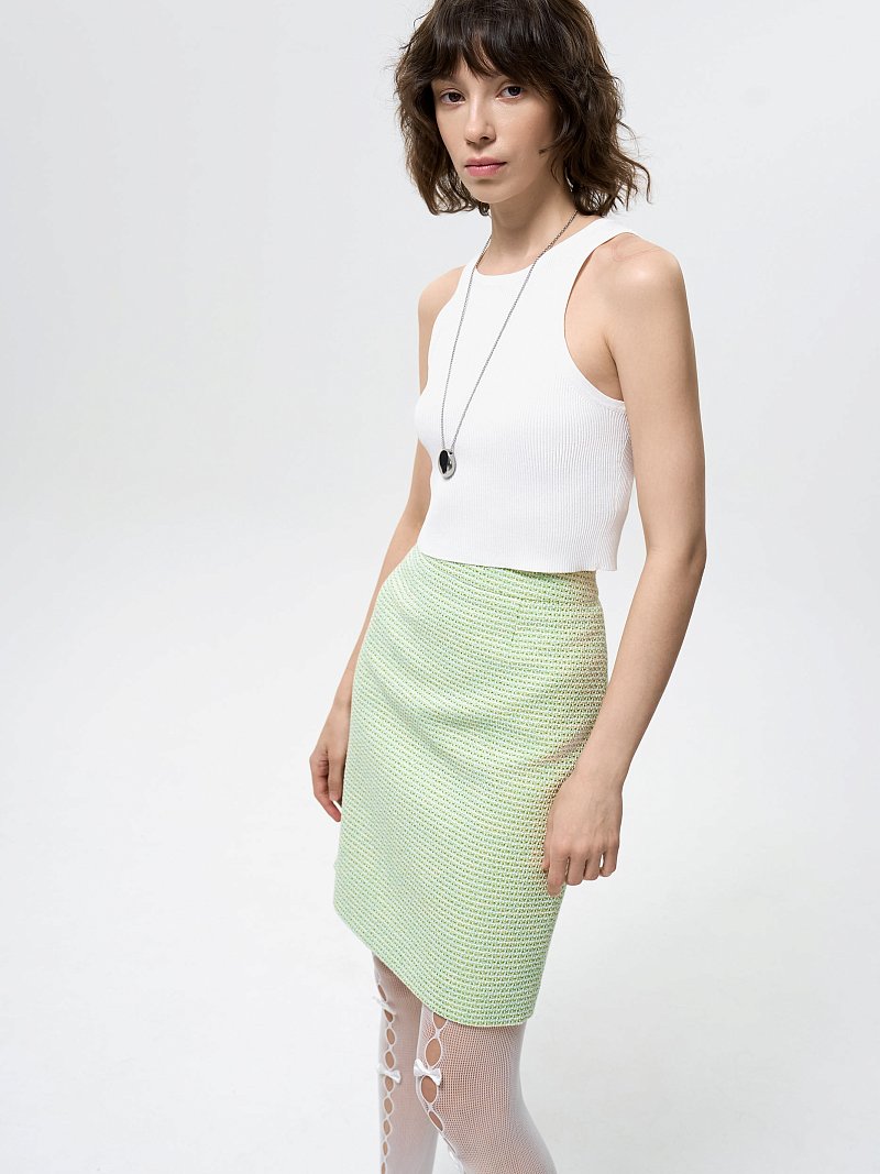 Прямая юбка из твида