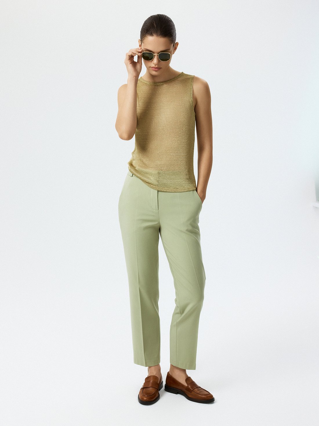 Сетчатый топ с люрексом: фото №1