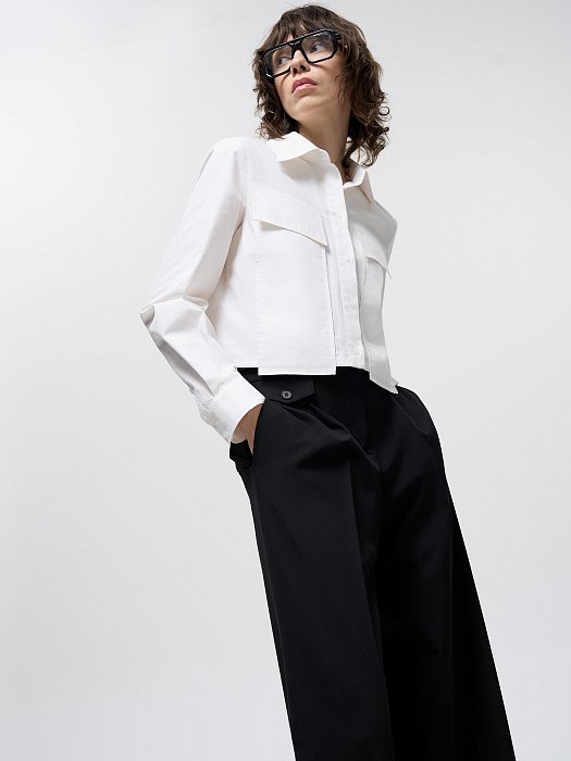 Широкие брюки с защипами: фото №3