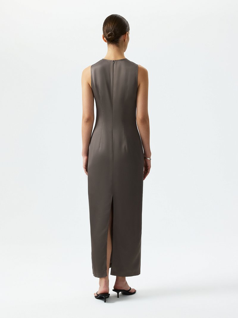 Атласное платье-макси